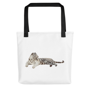 White-Tiger Print Tote bag