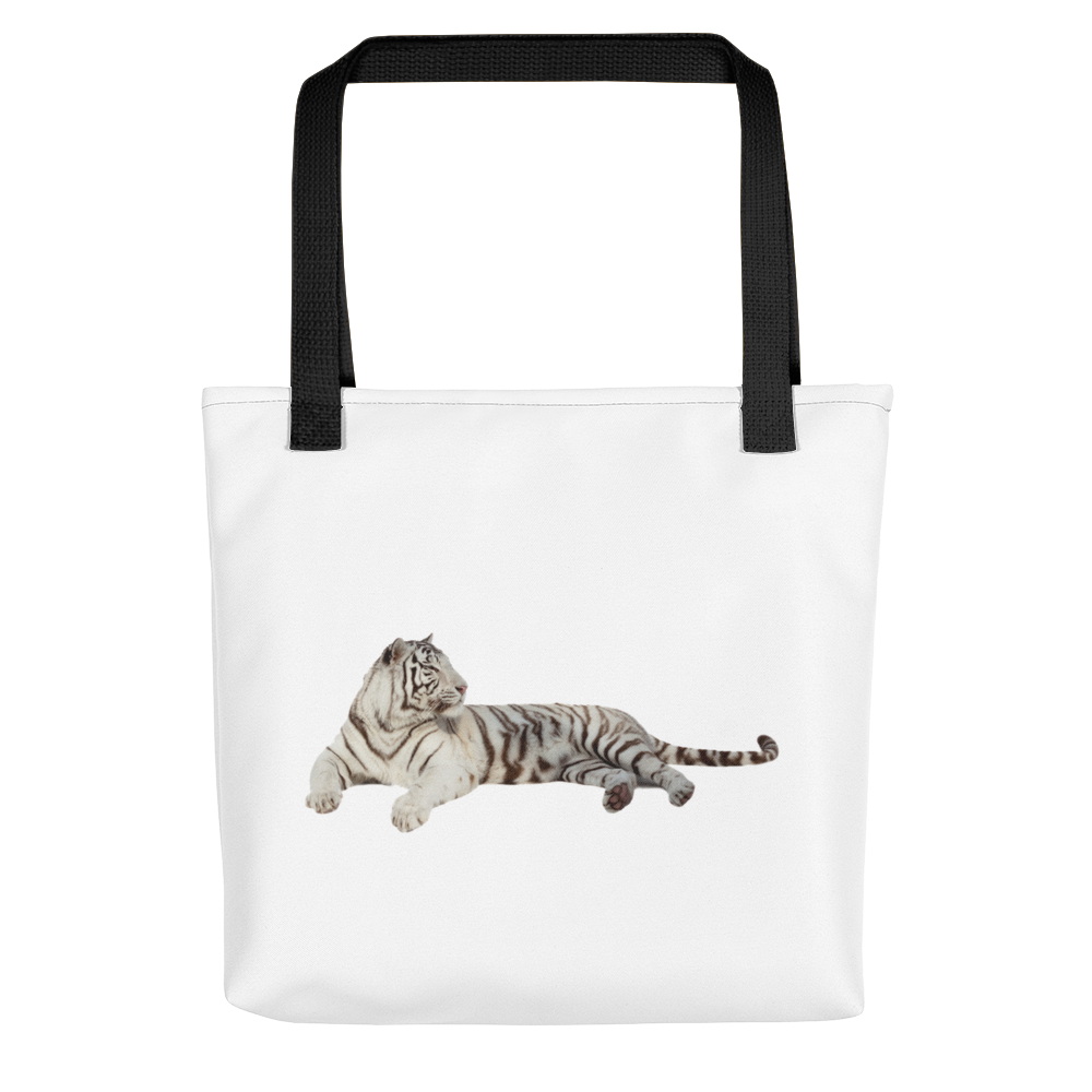 White-Tiger Print Tote bag