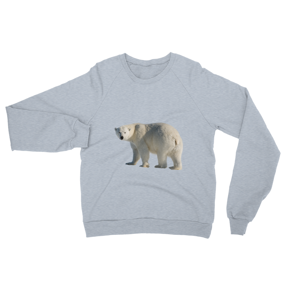 Polar-Bear print Unisex California Fleece Raglan Sweatshirt