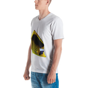 Butterfly Fish Print Men's V neck T-shirt