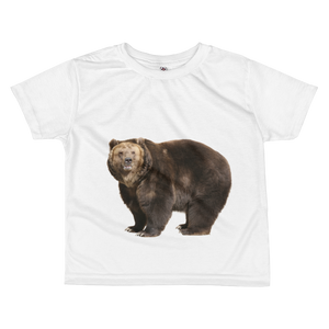 Brown-Bear Print All-over kids sublimation T-shirt