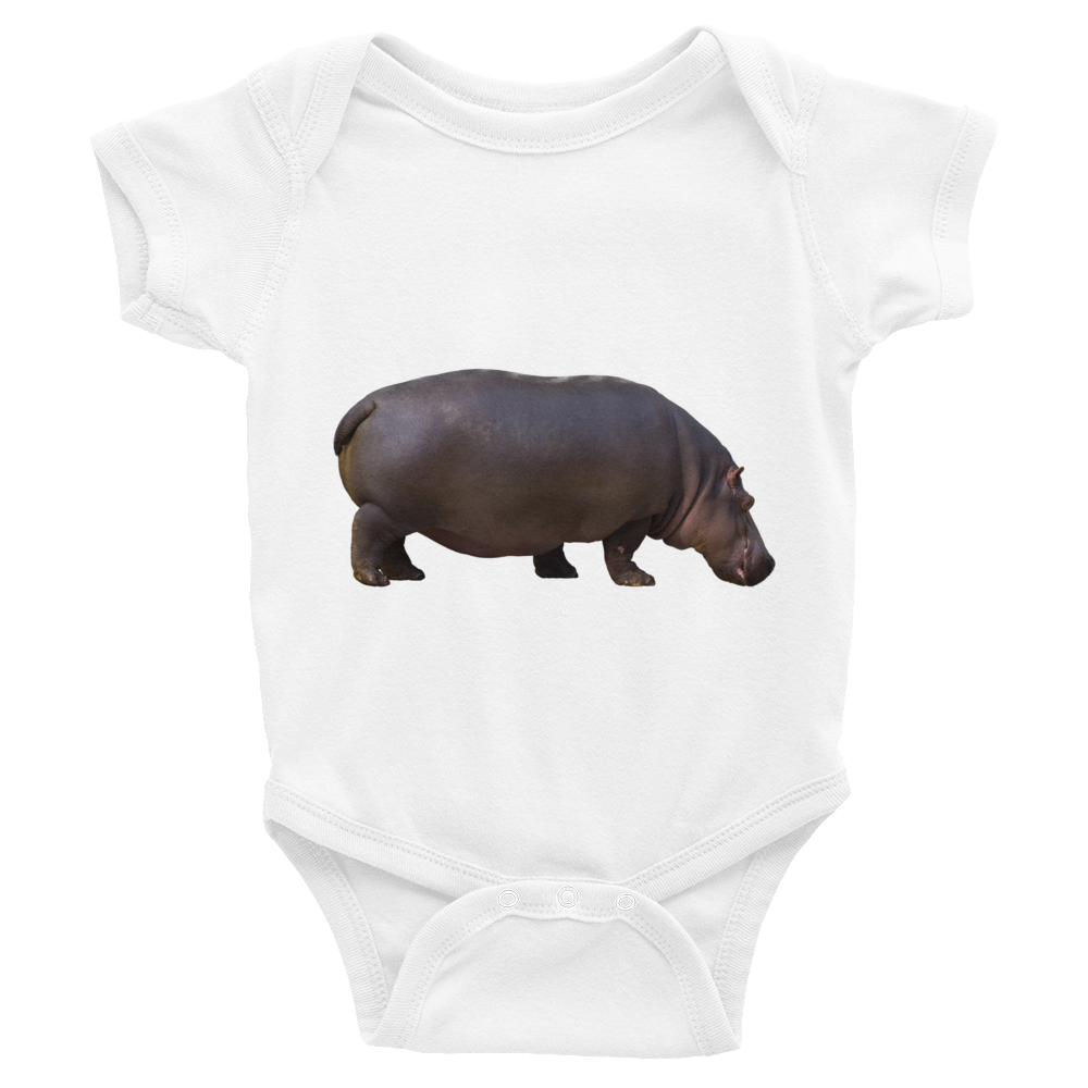Hippopotamus Print Infant Bodysuit