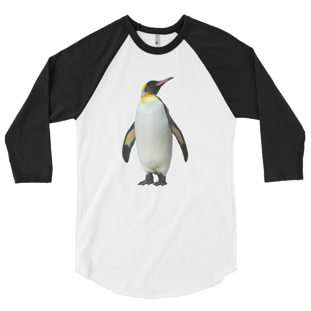 Emperor-Penguin Print 3/4 sleeve raglan shirt