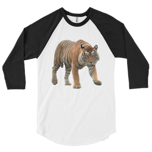 Bengal-Tiger Print 3/4 sleeve raglan shirt
