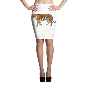 Siberian-Tiger- Print Pencil Skirt