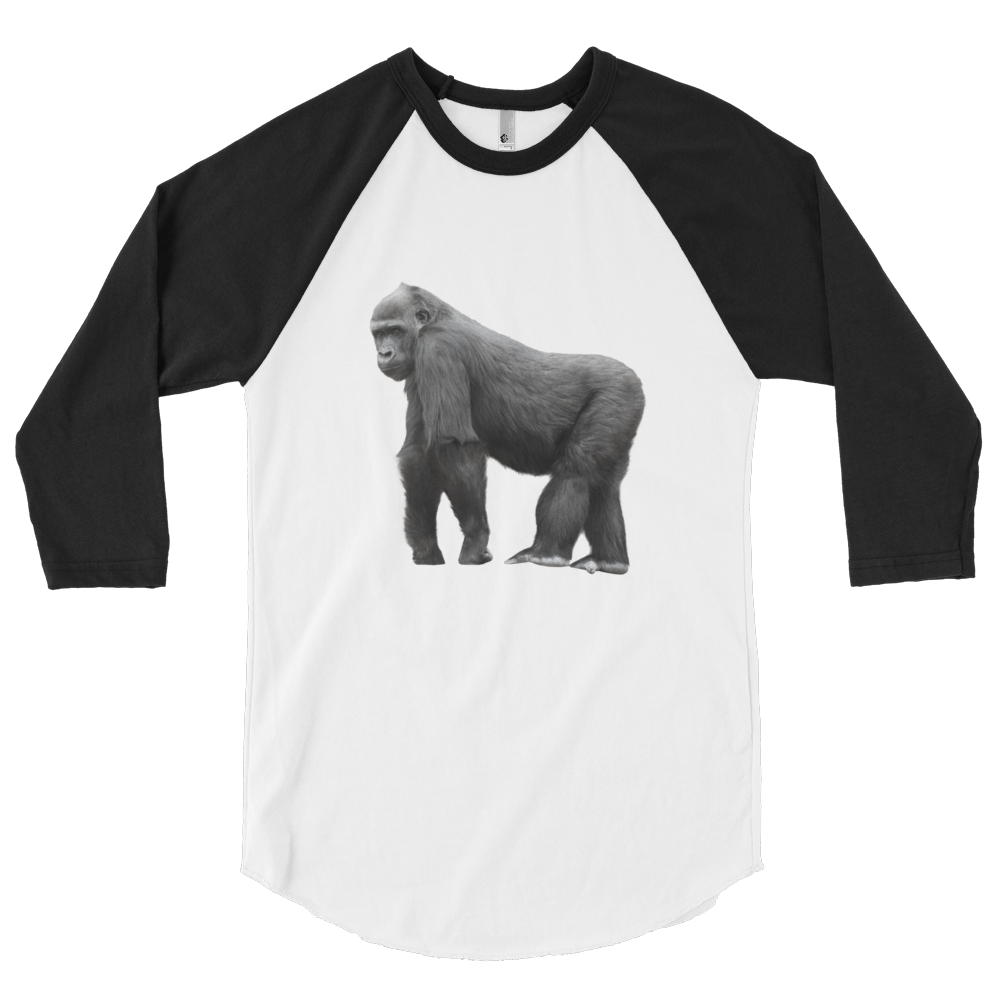 Gorilla Print 3/4 sleeve raglan shirt