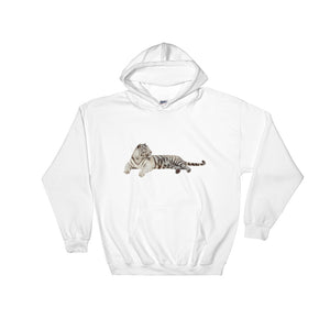 White-Tiger- Print Hooded Sweatshirt
