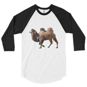 Bactrian-Camel Print 3/4 sleeve raglan shirt