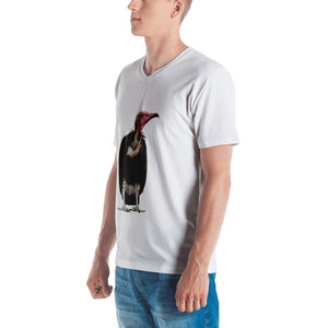 Vulture Print Men's V neck T-shirt