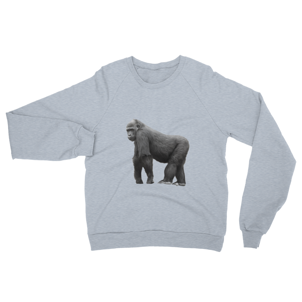 Gorilla print Unisex California Fleece Raglan Sweatshirt
