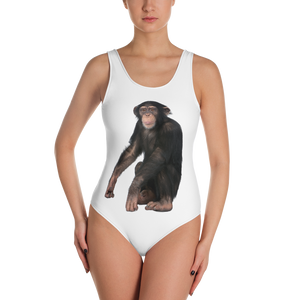 Chimpanzee Print One-Piece Swimsuit