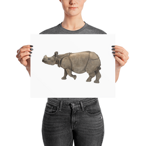 Indian-Rhinoceros Photo paper poster