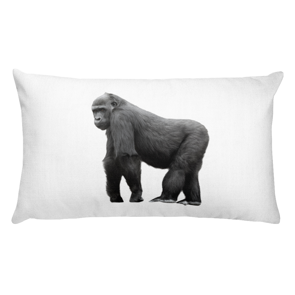 Gorilla- Print Rectangular Pillow