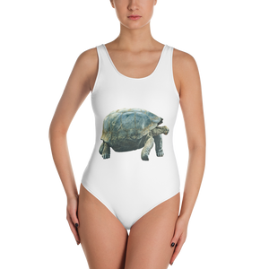 Galapagos-Giant-Turtle Print One-Piece Swimsuit