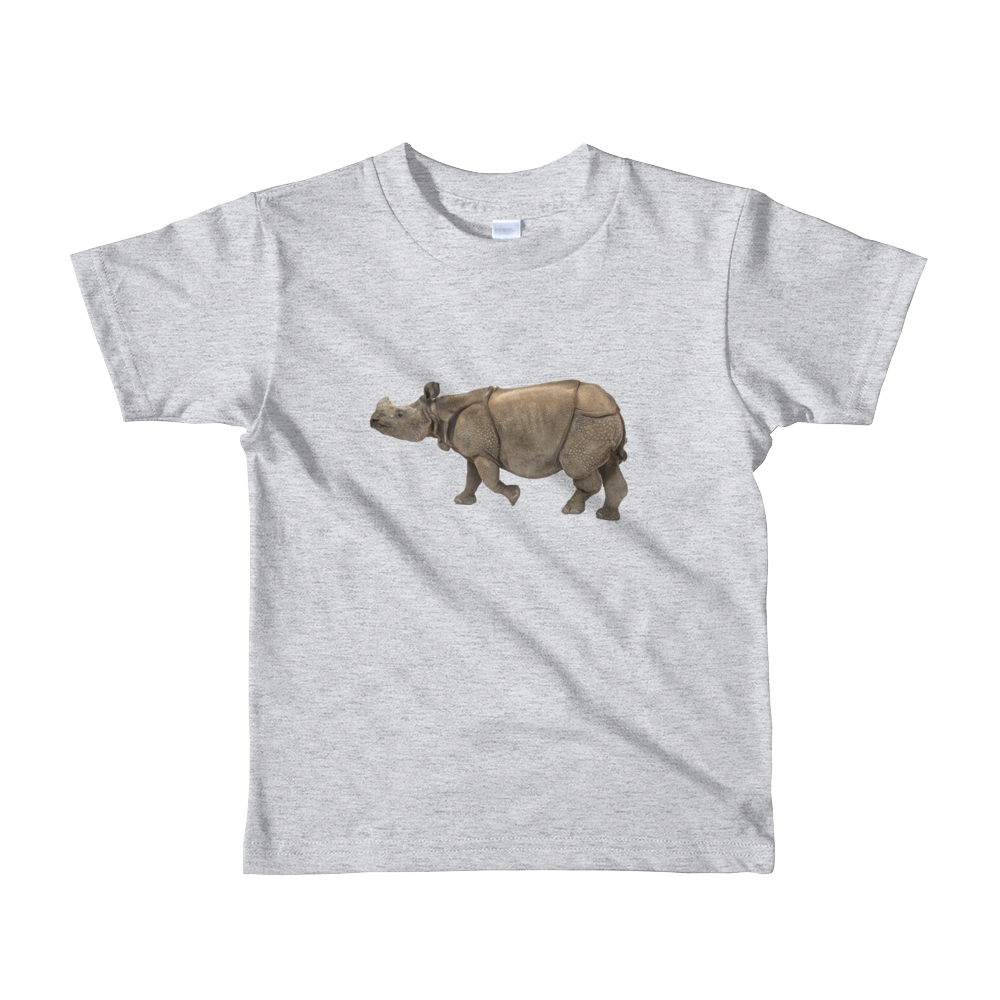 Indian-Rhinoceros Print Short sleeve kids t-shirt
