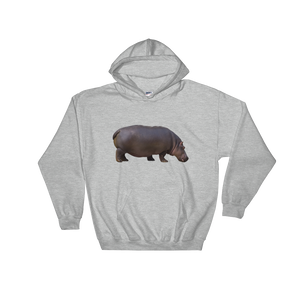 Hippopotamus Print Hooded Sweatshirt