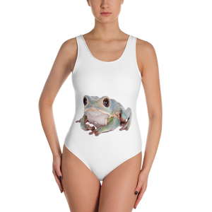 Tarsier-Frog Print One-Piece Swimsuit