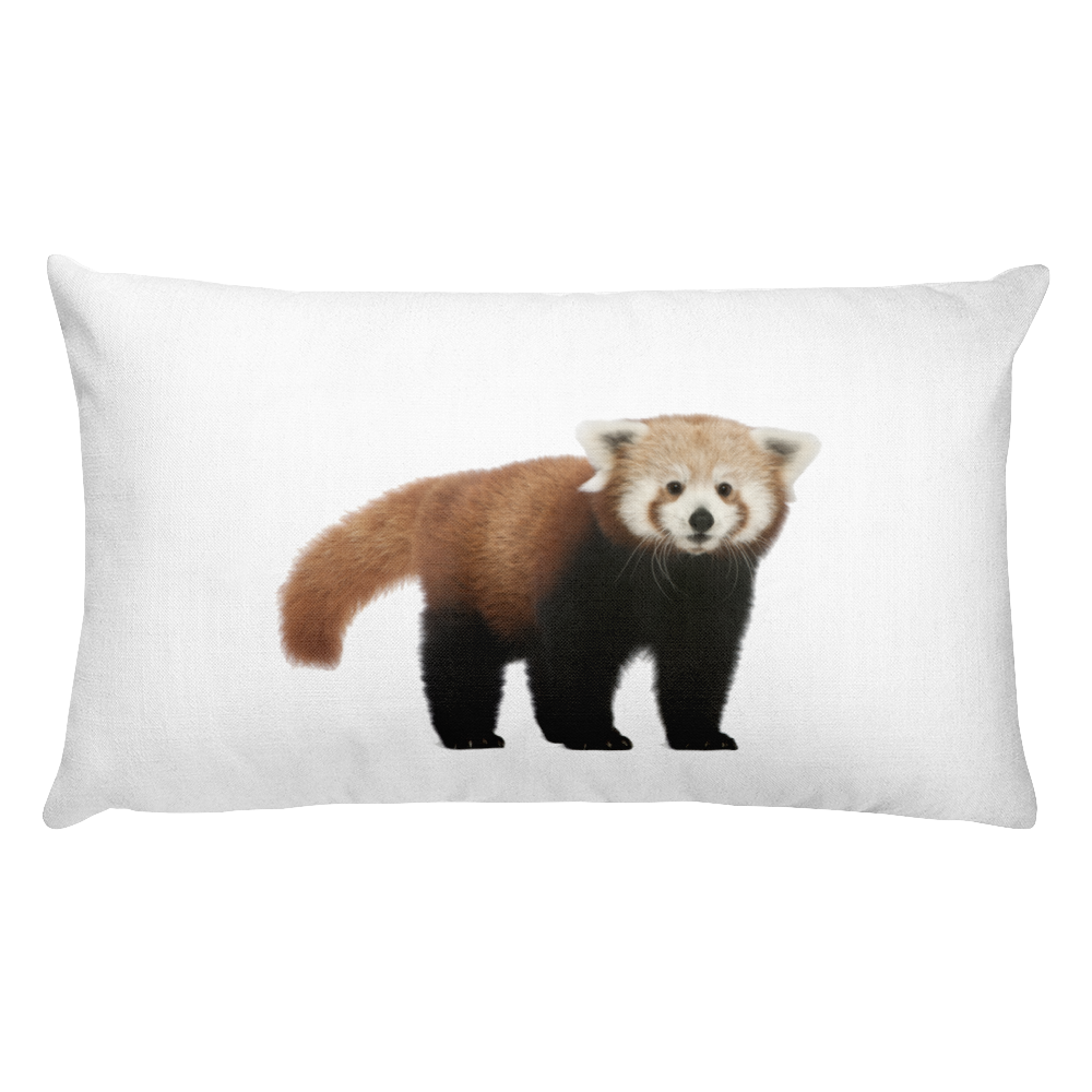 Red-Panda Print Rectangular Pillow