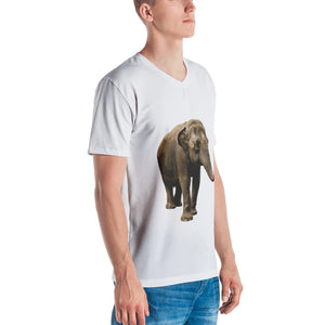 Indian Elephant Print Men's V neck T-shirt
