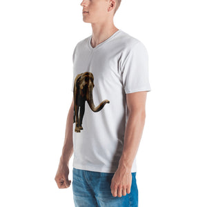 Indian Elephant Print Men's V neck T-shirt