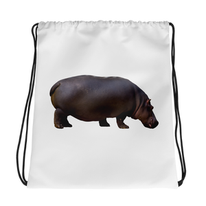 Hippopotamus Print Drawstring bag