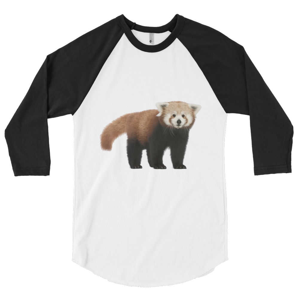 Red-Panda print 3/4 sleeve raglan shirt