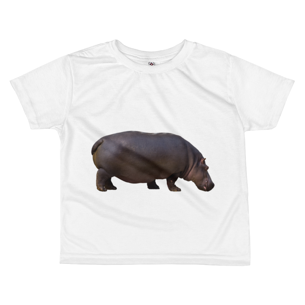 Hippopotamus Print All-over kids sublimation T-shirt