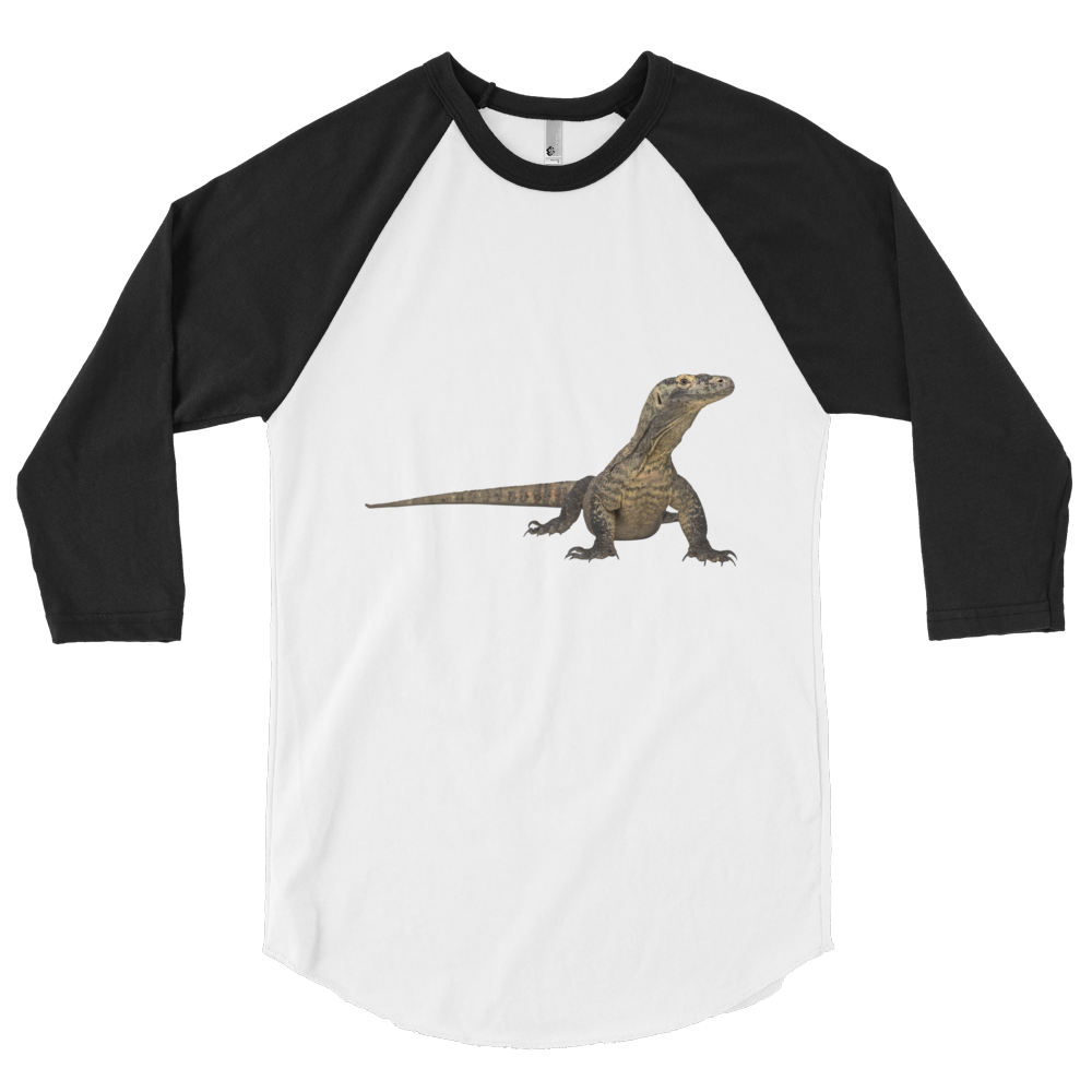 Komodo-Dragon Print 3/4 sleeve raglan shirt