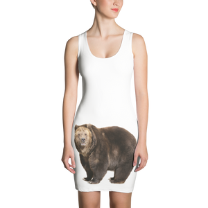 Brown-Bear Print Sublimation Cut & Sew Dress