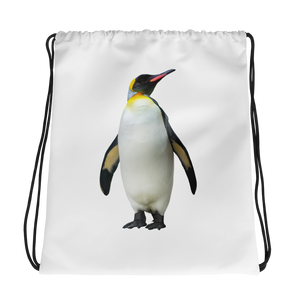 Emperor-Penguin Print Drawstring bag