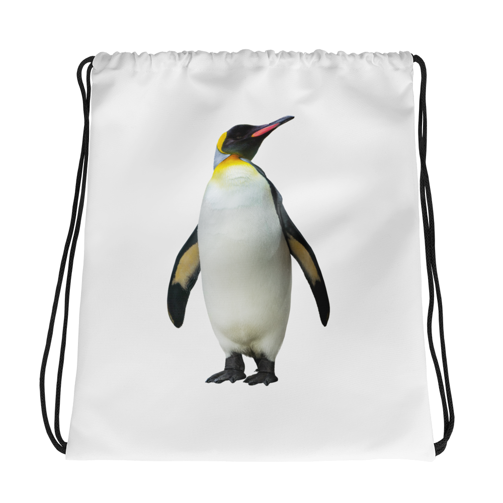 Emperor-Penguin Print Drawstring bag