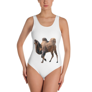 Bactrian-Camel Print One-Piece Swimsuit