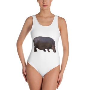 Hippopotamus Print One-Piece Swimsuit