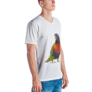 Parrot Print Men's V neck T-shirt
