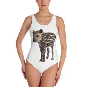 Tapir Print One-Piece Swimsuit