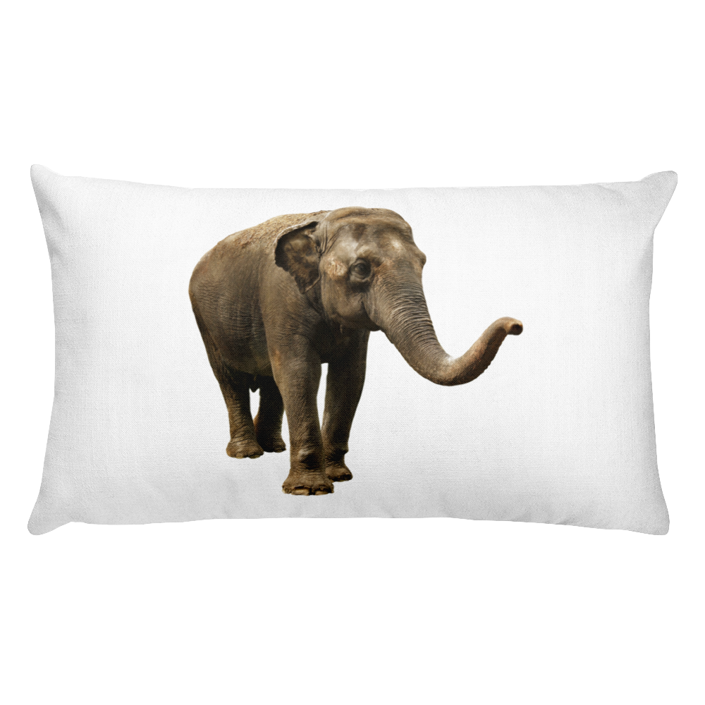 Indian-Elephant Print Rectangular Pillow