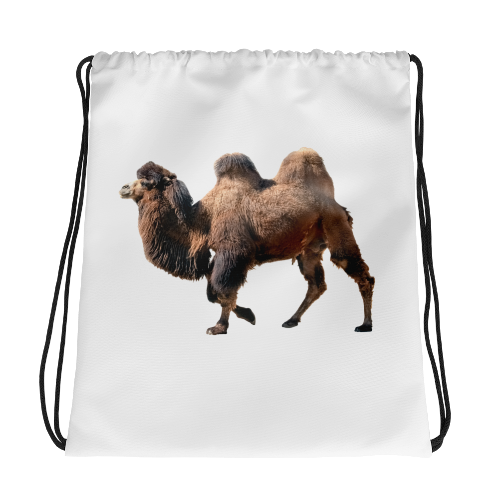 Bactrian-Camel Print Drawstring bag