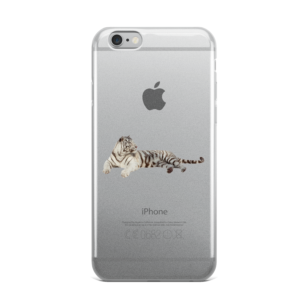 White-Tiger Print iPhone Case