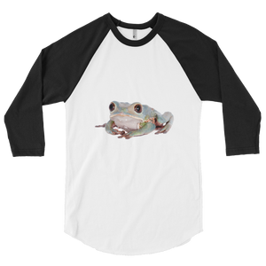 Tarsier-Frog print 3/4 sleeve raglan shirt
