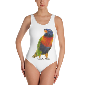Parrot Print One-Piece Swimsuit
