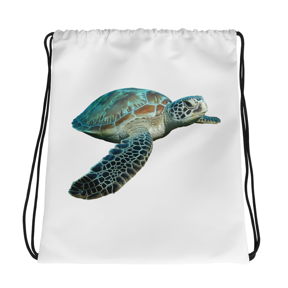 Sea-Turtle Print Drawstring bag